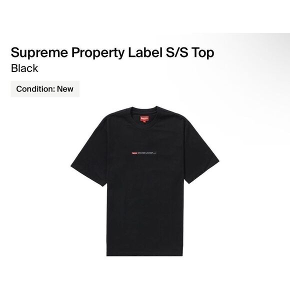 S and S Concepts Other - Supreme Property Label S/S Top “Black”